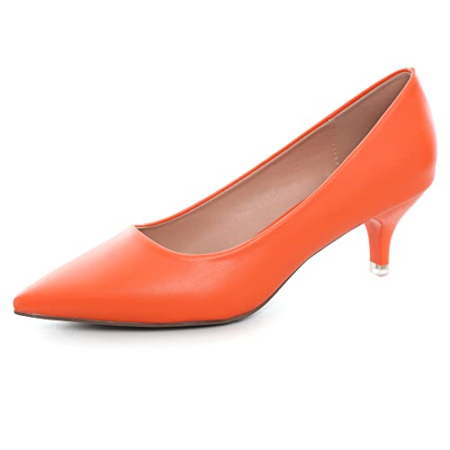 Women's Fashion Pointed Toe Pumps Low Heel Kitten Slip on Sexy Party Prom Evening Dress Shoes