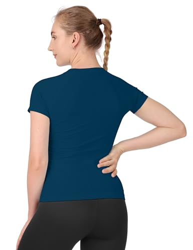 Image of MathCat Seamless Workout Tops for Women Short Sleeve Yoga Running Shirts,Breathable Athletic Compression Shirt Women XS-XL