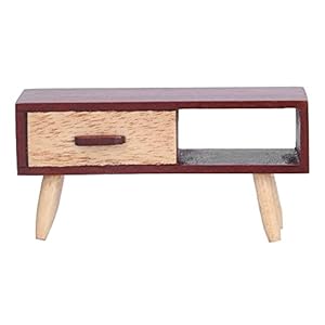 Houten poppenhuis tv-kast, duurzaam 1:12 poppenhuis tv-kast gemakkelijk te gebruiken veilige prachtige stijl voor…