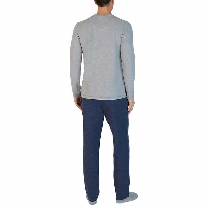Eddie Bauer Men's Pajama Set, Comfortable Raglan Shirt and Pants Sleepwear Set (Large, Grey-Blue)2