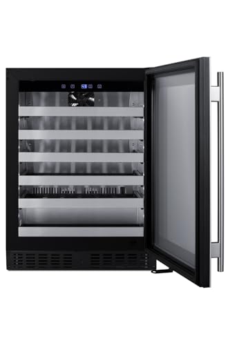 24 in. Shallow Depth Single Zone 33-Bottle Built-In Wine Cooler in Stainless Steel ADA Compliant- ASDW2412V1 on Fridge.com