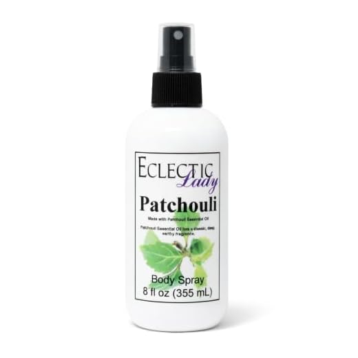 Body Spray for Women, 8 Oz Patchouli Essential Oil Body Mist with Long-Lasting Fragrance, Earthy & Clean Scent Reminiscent of the 1960s & 70s, Light, Subtle Perfume with Wood Notes, 100% Paraben Free