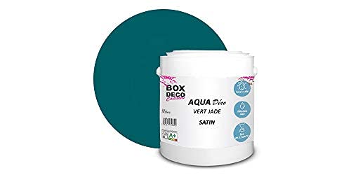 BOX DECO COULEURS Pintura de pared acrílica con aspecto satinado Aqua Deco - 2,5 L, Verde Jade