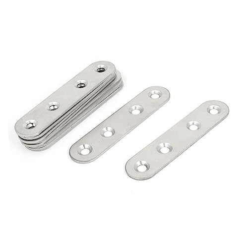 FUNOMOCYA 10pcs 95mmx20mmx2.5mm Stainless Steel Fixing Plate 4 Hole Repair Plate for Corner Brace Furniture Joinery