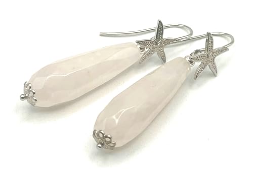 Boucles d'Oreilles Quartz Blanc en Argent 925 d'Italie d'Exception