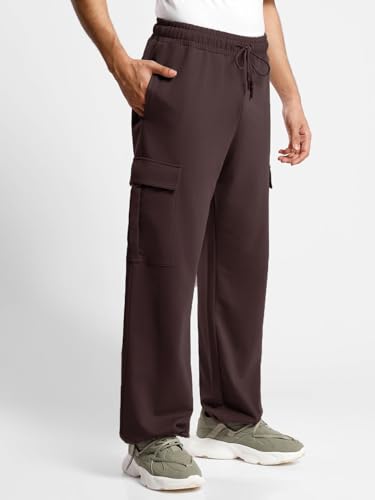 Image of Nobero Joggers for Men | Oversized Fit | Elasticated Waist with Drawcord | Soft & Breathable Fabric | Loose Track Pants | Casual & Streetwear