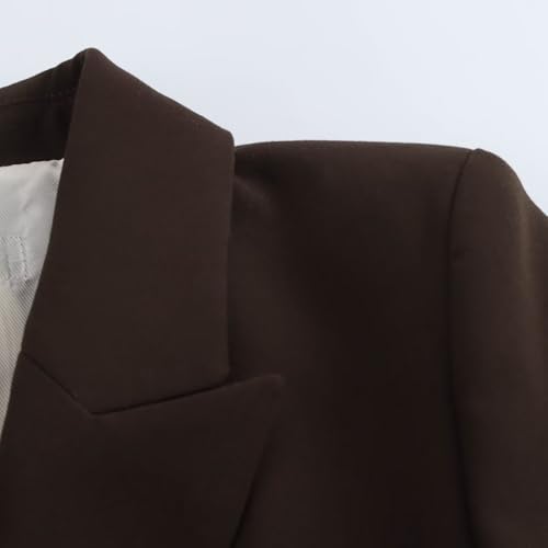 Women's Stylish Double-Breasted Blazer with Elbow Patches, Notch Lapel Suit Jacket4