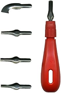 Major Brushes Lino Cutting Handle Tool & 5 Assorted Cutter Blades Nibs Set