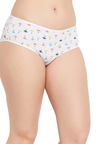 Image of Clovia Women's Cotton Mid Waist Coconut Tree Print Teenage Hipster Panty