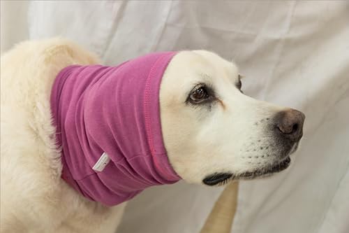 Image of Dog Head Cover Keep Calm Comfort Anti Anxiety Relief Protection Dog Ear Wrap for Noise Cancelling Rose L