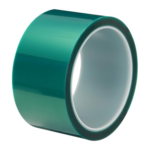 Image of MECCANIXITY Resin Tape Silicone Adhesive Tape High Temperature Resistance Easy Peeling Polyester for Epoxy Resin,River Tables,Craft,Remove Residue 1.97 Inch Wide 108FT Long(Green),Pack of 1