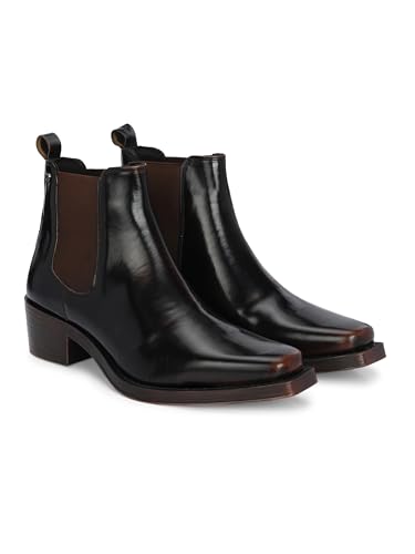 Image of Delize Men's Vegan Leather, Cuban Heeled, Cowboy Ankle Boots 65430