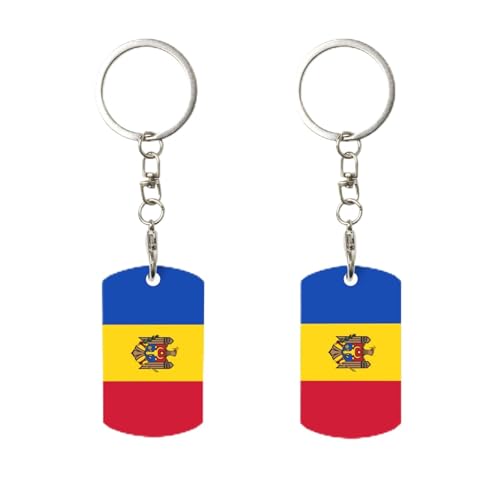 Porte-clés à clip drapeau de la Moldavie, porte-clés rectangulaire en métal personnalisé, pour la maison, le bureau et la moto