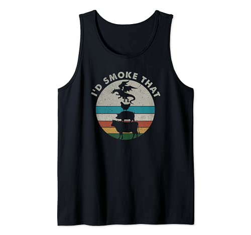 I'd Smoke That Dragon Funny BBQ Vintage Meat Smoker Grill Camiseta sin Mangas
