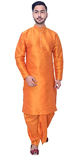 Image of Om Shubh Mangalam Men's Silk Ethnic Wear Dhoti Kurta Set For Wedding