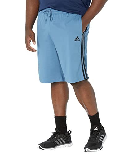Short en jersey adidas Big & Tall Essentials à 3 bandes pour homme grand en coton noir