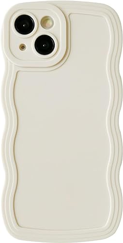 Tybiky, custodia compatibile con iPhone 11, colore Curly, bella cover in TPU in silicone con design ondulato, adorabile e unica per donne e ragazze, cover protettiva per iPhone 11, bianco