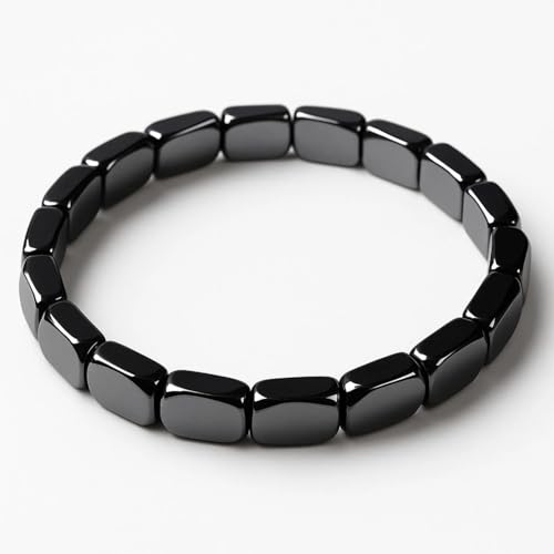 Hematite Bracelet For Men, Natural Power Stone Adjustable Elastic Stylish Design Enhancing Vitality Gift Jewelry4