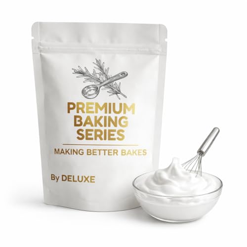 Deluxe Premium Egg White Powder 500g 100% Pure Pasteurised Egg Whites No Additives & FatFree Ideal for Meringues Macarons Pavlovas Royal Icing & Baking