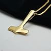 Nordic Viking Celtic Thor Hammer Necklace Amulet Luck Mjolnir Scandinavian Rune Necklaces Men Chain Jewelry Gift, Stainless Steel, No Gemstone #3