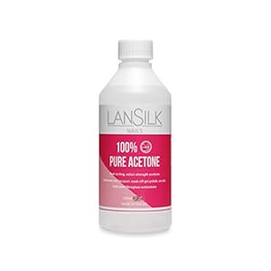LanSilk, 100% Pure Acetone 250 ml Salon Strength Nail Polish Remover For Nail Lacquer SoakOff Gel Polish Acrylic Nails…