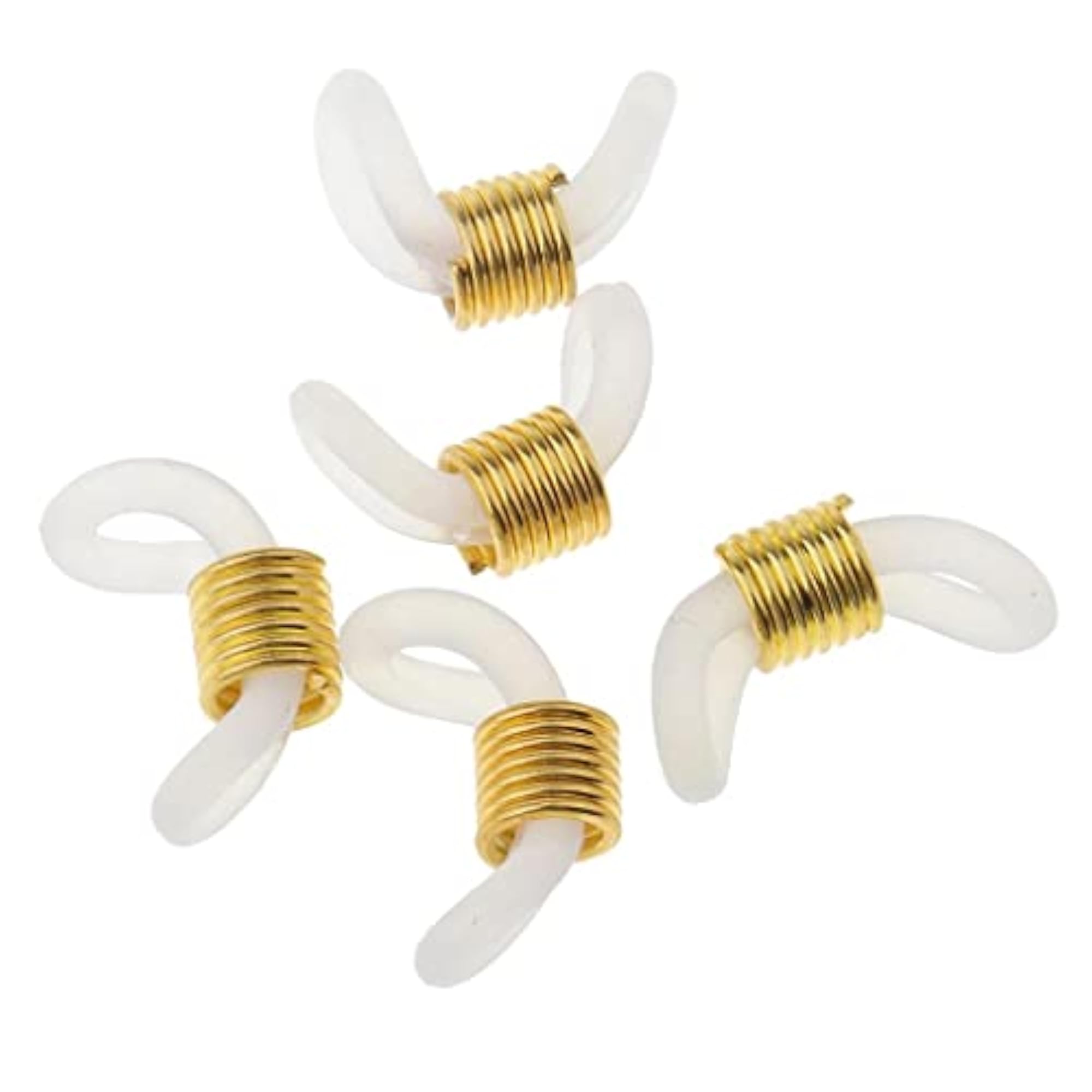 50Pcs Rubber Metal Ends Connectors for Eyeglass Chain