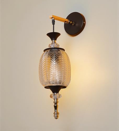 Image of ELAINTE Premium Wall Light | | Elegant Glass Wall Lamp for Living Room & Hallway | 3 Years Warranty | Free Bulb (Lux-Single)