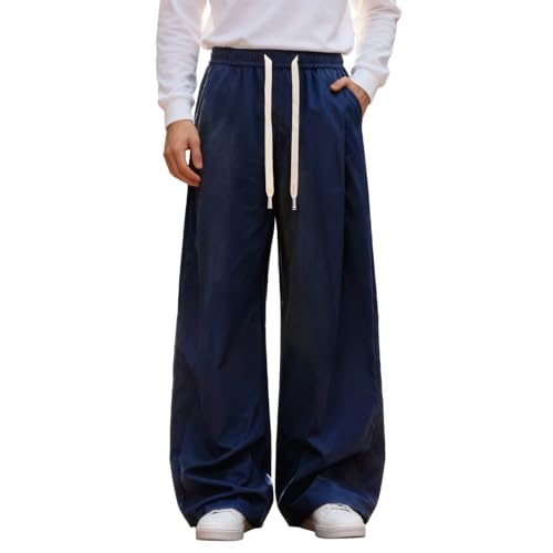 Pantalon décontracté pour homme coupe droite en coton léger printemps automne