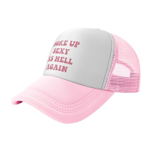 Image of You Find It Offensive? I Find It Funny Trucker Hats for Women Pink Men Funny Slogan Pink Hats for Men