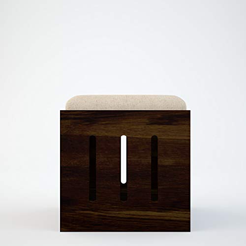Image of Jangid Handicraft Solid Sheesham Wood Coffee Table with 4 Stool | Square Sofa Centre Table with Stool | Tea Center Table with 4 Stools for Living Room | Patio Teapoy Table with Four Puffy,Brown