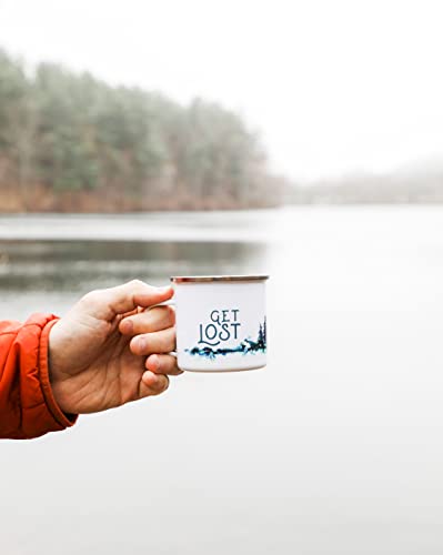 Taza esmaltada de camping blanca 12 oz miniatura 4
