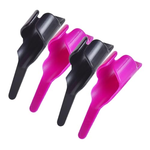 OFFSCH 4 piezas Controlador de Hilo para Dedos de Plástico Resistente Accesorio de Costura DIY para Posicionar y Presionar de Negro y Morado para Acolchados y Manualidades
