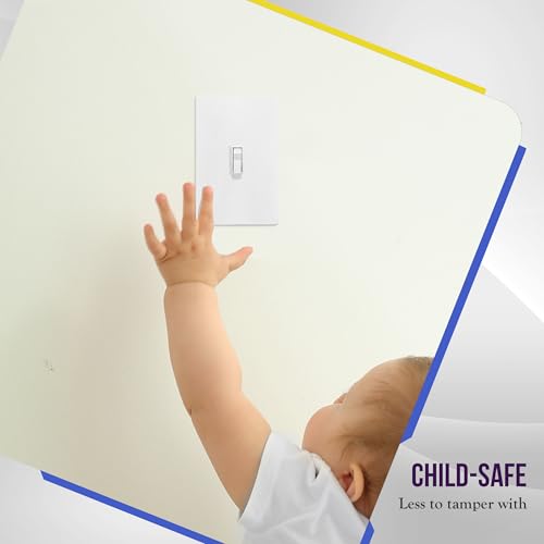Image of ENERLITES Screwless Toggle Switch Wall Plate, Child Safe Light Switch Cover, Standard 1-Gang 4.68 inch x 2.93 inch, Unbreakable Polycarbonate Thermoplastic, UL Listed, SI8811-W-10PCS, Glossy White, 10 Pack