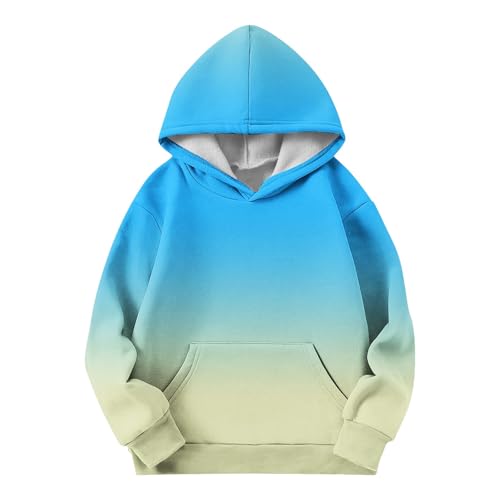 Girls Oversized Hoodies Gradient 2025 Trendy Cute Pullover Tops Long Sleeve Casual Hooded Sweatshirt 4-14 Years4