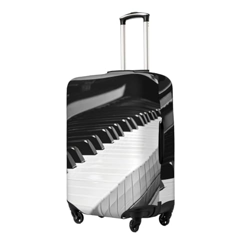 Piano Keyboard Travel Luggage Cover Fits 18-32 Inch Luggage, Elastic Suitcase Cover Protector with Concealed Zipper for Wheeled Suitcase Tsa Approved2