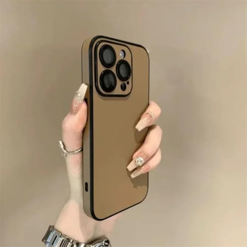 Coque iPhone 15 marron mate anti rayure finie les lentilles cassées protection objectif