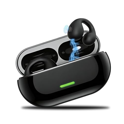 Open Ear Headphones Clip on Earphones Wireless Bluetooth 5.3 Earbuds