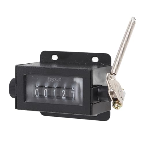 Qcwwy Compteur Mécanique à 5 Chiffres D67F, Compteur de Course de Traction Réinitialisable Manuellement avec Dispositif de Retour à Zéro Rotatif, pour Le...