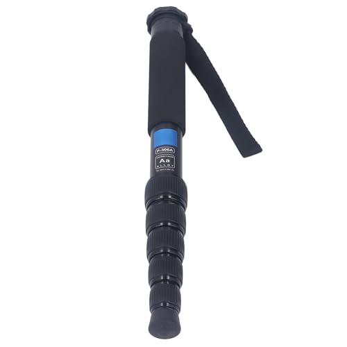 Heavy Duty Camera Monopod Pole, Portable Telescopic Stand for SLR Photography, Adjustable Height, Versatile with Detachable Head, Removable Rubber Foot Mat, Hiking Crutch,