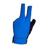 Lljsszr Billiard Gloves with Three Fingers for Snooker and Pool, Blue