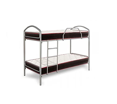 HOGAR24 Litera Metálica + 2 Colchones Viscoelásticos Memory Fresh + 2 Almohadas de Fibra, 90 x 180
