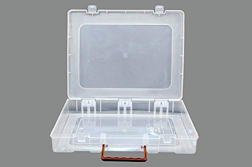 Image of Multipurpose Plastic Rectangular Storage Boxes with Locks and Handle Matte Finish for Saree, Laptop, Books (Set of 2, Rajkumari)