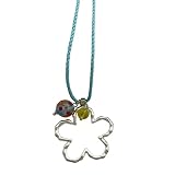 carotoe Collana da donna in lega argentata con ciondolo a forma di cuore/fiore, gioiello da indossare tutti i giorni e per eventi speciali, One Size, come descritto, come descritto