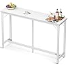 ODK 63 inch Bar Table Bar Height Pub Table Counter Height Bar Table Rectangular High Top Kitchen Dining Counter Tables with Sturdy Legs Easy to Clean Top Indoor use White