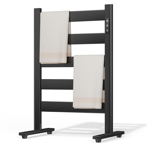 Sawlece 5-Bar Freestanding Towel Warmer, Adjustable Temperature 110&ndash;170&deg;F, Timer and Auto...