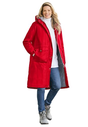 Amazon.com: Woman Within Plus Size Mid-Length Microfiber Parka - M