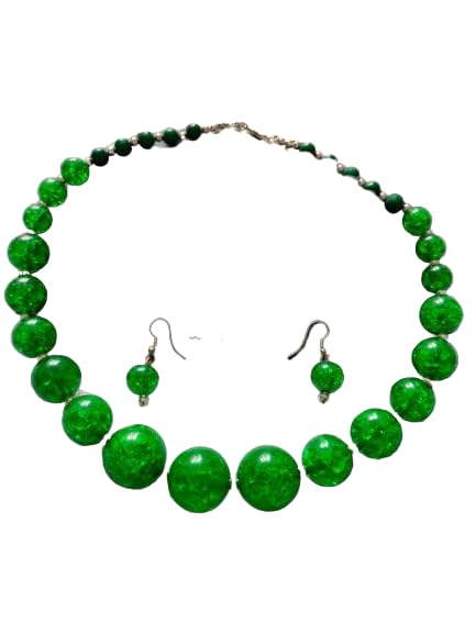 INHANSS Crystal Glass Beads Necklace Set (Green) - Connect with Natures Beauty (B0D112Z27K) Amazon Price History, Amazon Price Tracker