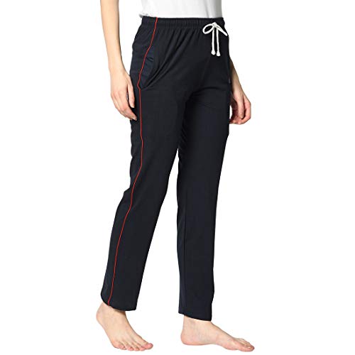 Image of Mack Jonney Cotton Blended Regular Fit Trackpants for Women(Pack of 2)-D1 PRT 1Nvy D1 Ant 02-P