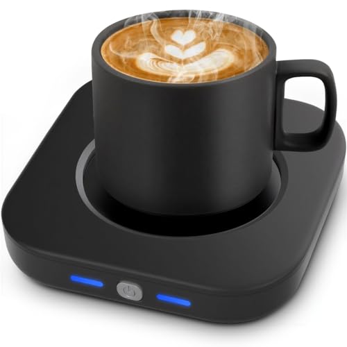YsyYey Kaffeewärmer Elektrisch, 24W Tassenwärmer für Schreibtisch, 3 Temperaturstufen, Automatische Abschaltung, Kaffee Zubehör Büro, Getränkewärmer mit LED Anzeige