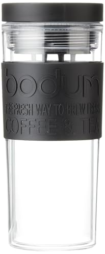 Bodum - 11685-01S - Travel Mug à Double Paroi en Plastique, couvercle à Vis Hermétique, 0.45 L
